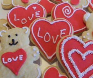 пазл печенья, отпраздновать день Святого Валентина